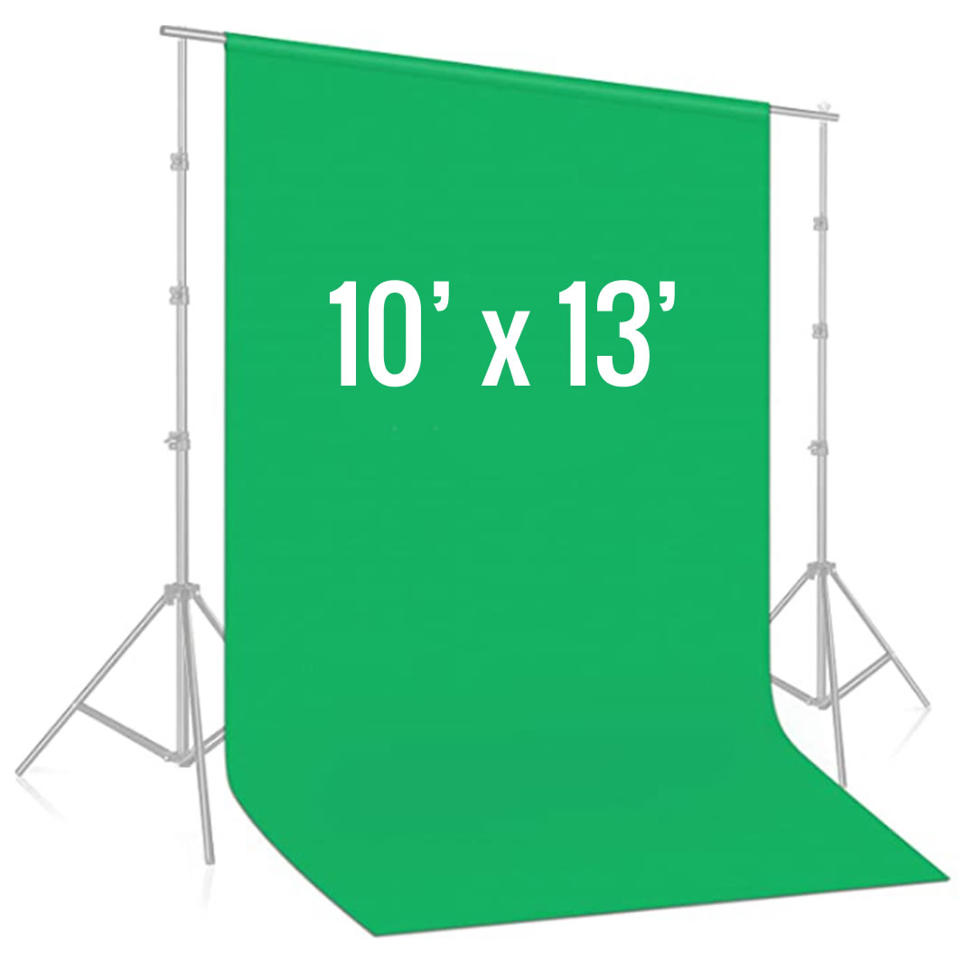 10x13 ft Green Screen Backdrop, Photography Chromakey Virtual Background for Zoom Streaming Meeting, High Density Opaque cotton Fabric GreenScreen Sheet for Gaming Video Studio